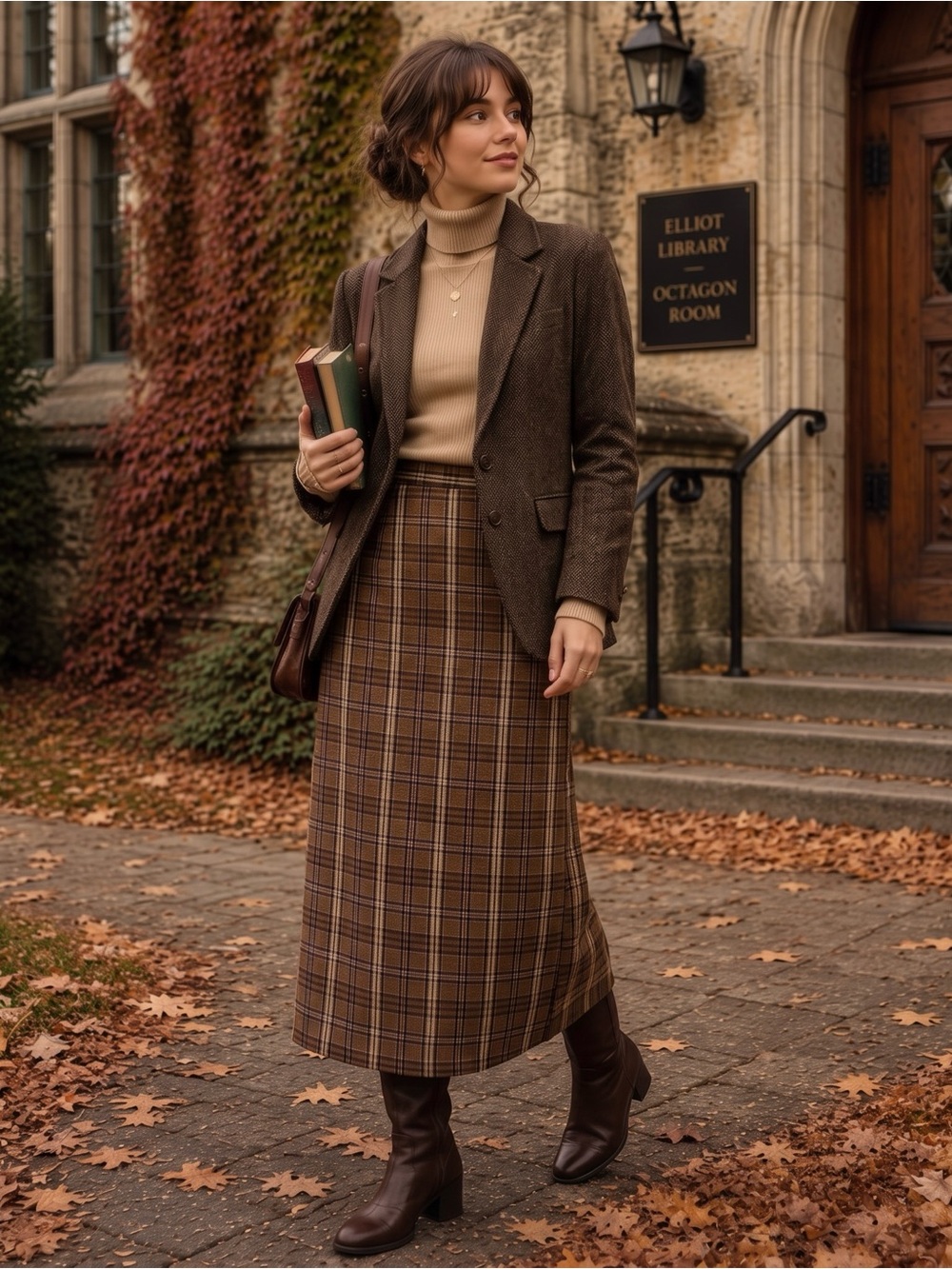 NWT VINTAGE SAG HARBOR Plaid Midi Skirt